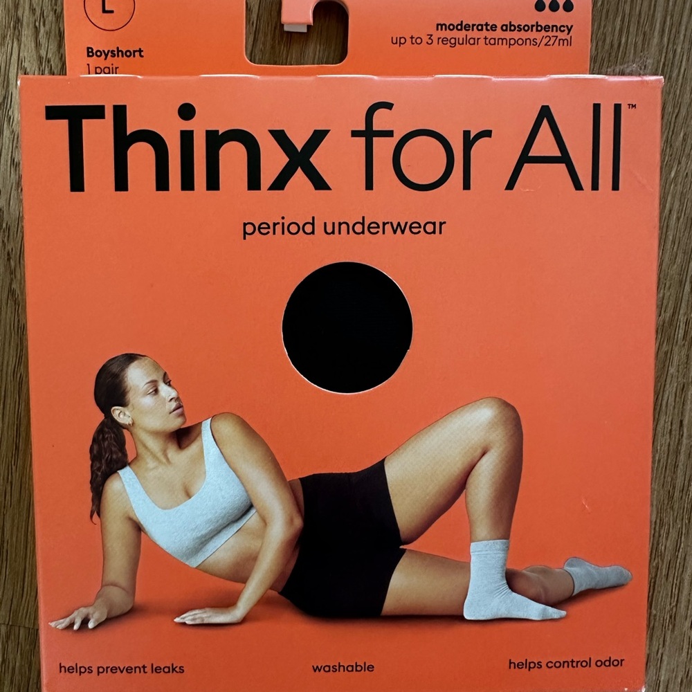 Thinx Black Period Boyshorts - Cotton